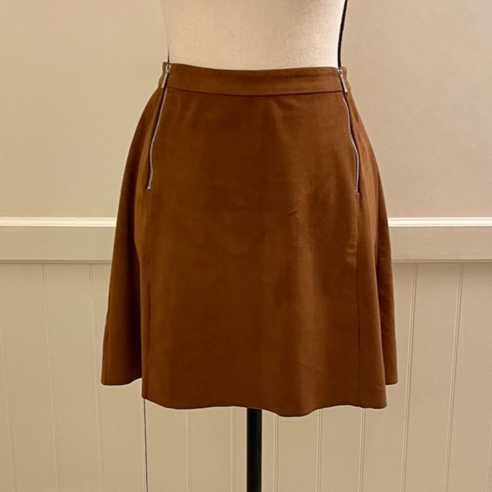 1. State Suede High Waisted Skirt in Chestnut
